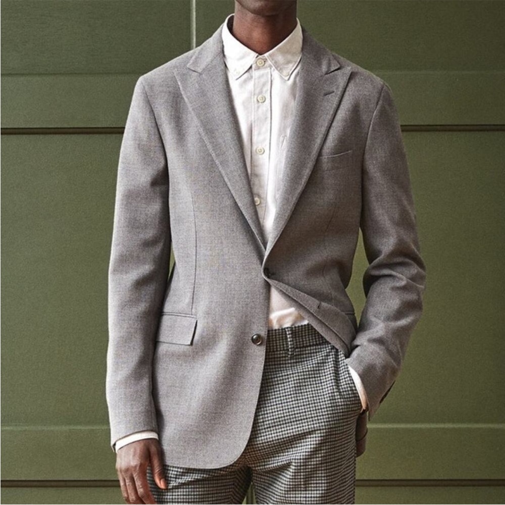 Todd Snyder $698 Grey Peak Lapel Blazer 100% Wool Made in Italy